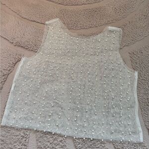 Silver pearl tank top